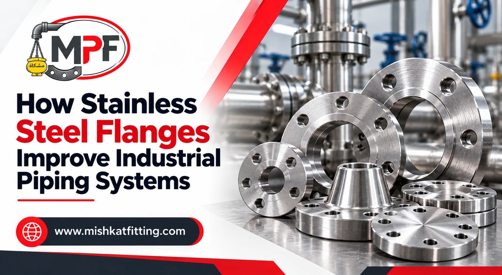 Stainless steel weld neck, slip-on and blind flanges by Mishkat Pipe Fittings Co.