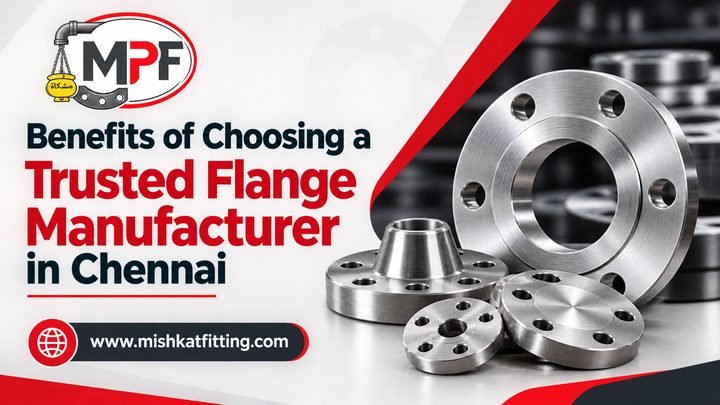 Weld neck, slip-on and blind flanges manufactured by Mishkat Pipe Fittings Co. in Chennai