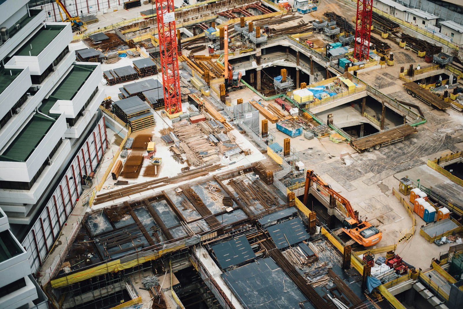 High-rise building construction site