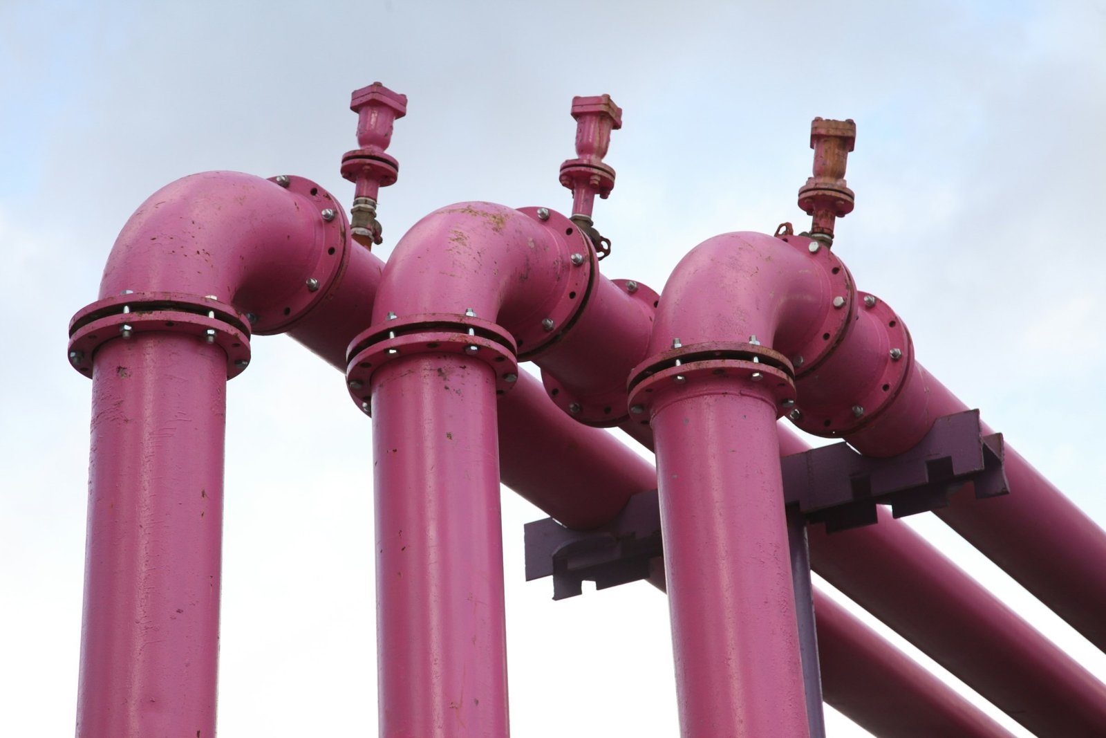 Group of connected industrial pipes